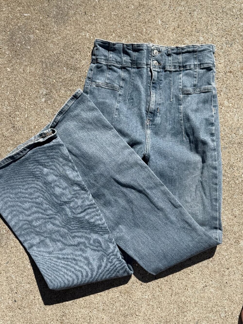 Free People We The Free Jeans 31 High Rise Flare Y2K 70s Boho Bell Bottom 4338